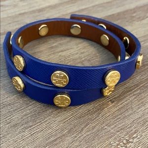 Nearly new Tory Burch double wrap leather bracelet